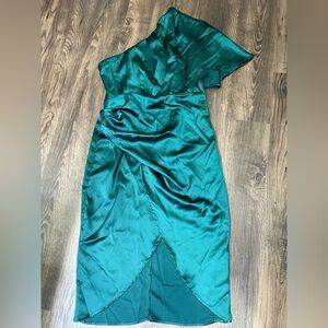 Turquoise One Shoulder Dress